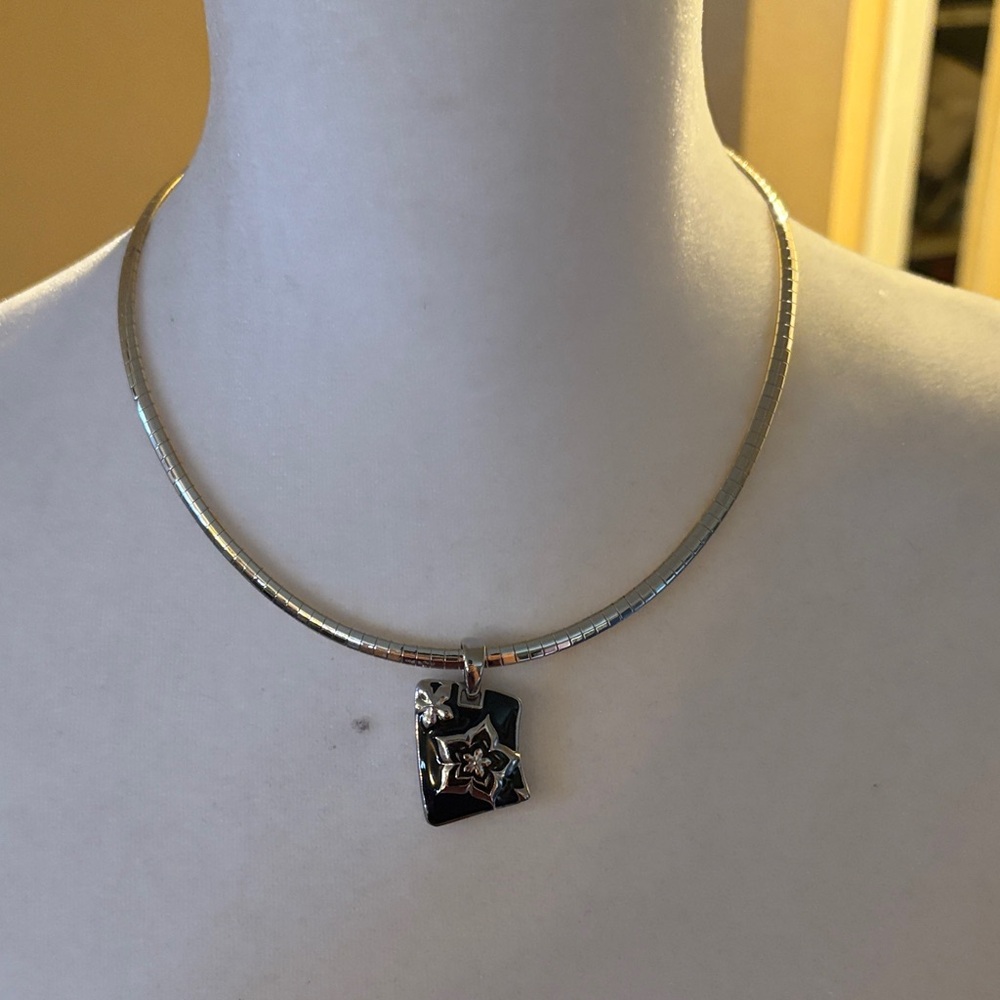 Silver & Gold Reversible Necklace with Pendants